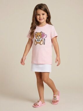 Moschino Kids Teddy Bear Motif T-Shirt Pink Size 12